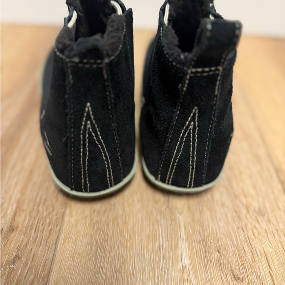 L.L.Bean Black Suede Shearling Lined Ankle Boots Slipper Boots Women’s - Picture 5 of 11